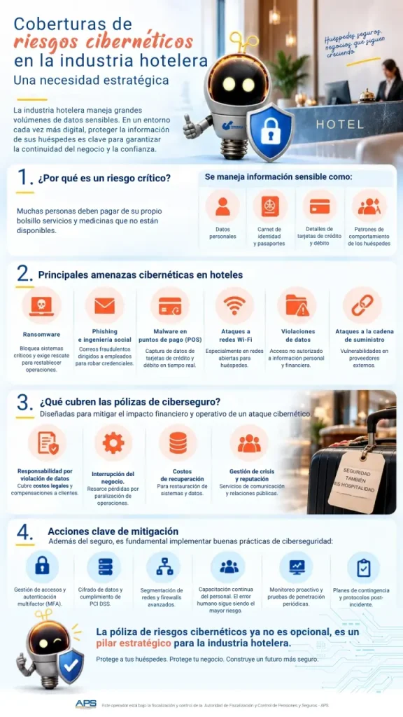Coberturas de riesgos cibernéticos en la industria hotelera