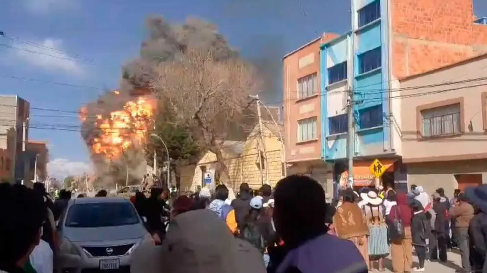 Momento de la explosión, Regimiento Bolívar de Viacha
